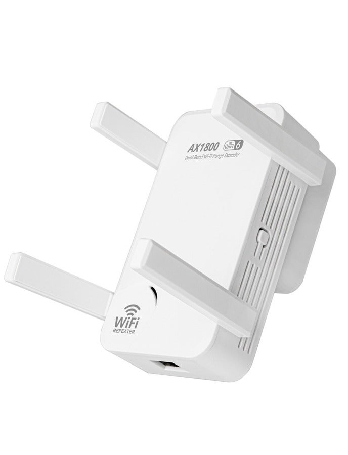 حياة الكثبان موسع نطاق شبكة الواي فاي AX1800 بتقنية Wi-Fi 6 - مضخم إشارة ثنائي النطاق بسرعة 1800 ميجابت في الثانية، تغطية شاملة للمنزل تصل إلى 1080 قدم مربع، متوافق مع جميع أجهزة التوجيه، إعداد سهل بزر واحد للألعاب وبث فيديوهات بدقة 4K. - Image 1